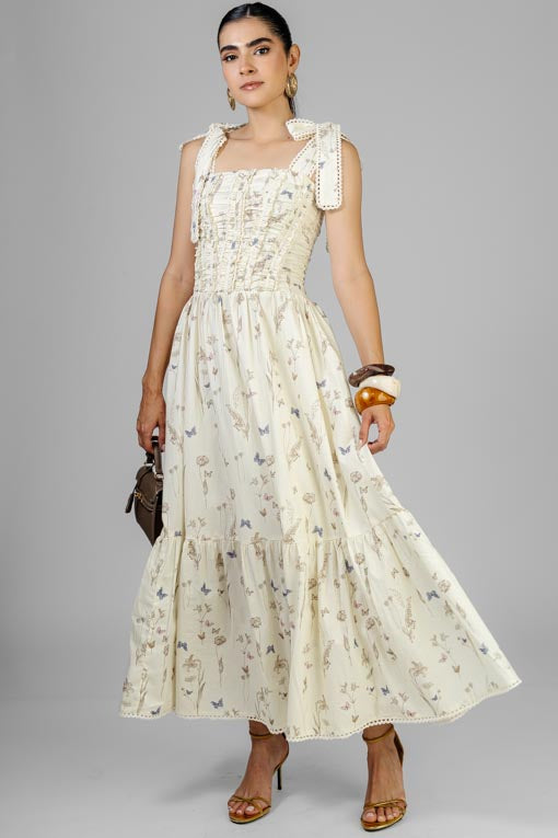 VESTIDO FLORES Y MARIPOSAS