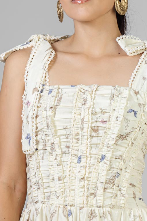 VESTIDO FLORES Y MARIPOSAS