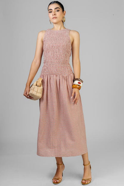 VESTIDO SMOCK CUADROS