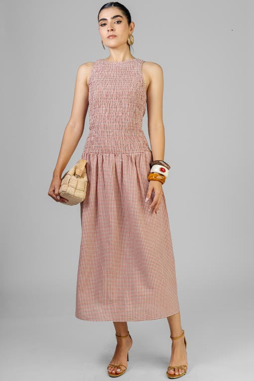 VESTIDO SMOCK CUADROS