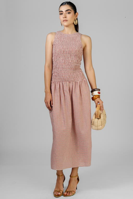 VESTIDO SMOCK CUADROS