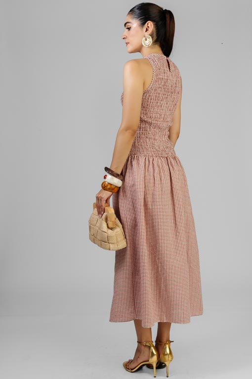 VESTIDO SMOCK CUADROS