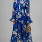 VESTIDO AZUL MIDI FLORAL