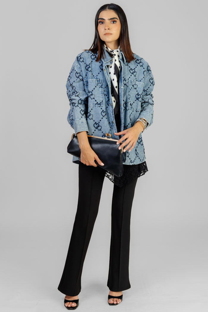 CHAQUETA DENIM CON CORAZONES