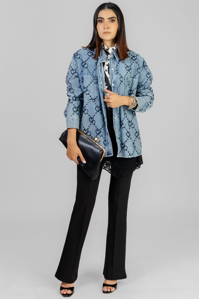 CHAQUETA DENIM CON CORAZONES