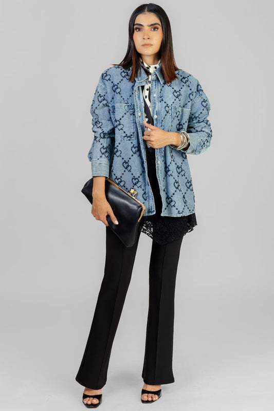 CHAQUETA DENIM CON CORAZONES