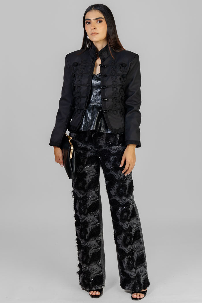 CHAQUETA MILITAR NEGRA