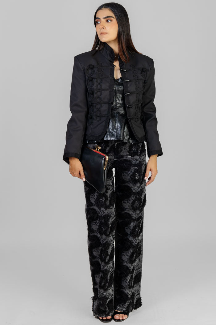 CHAQUETA MILITAR NEGRA