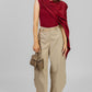 BLUSA DRAPEADA VINO ELEGANTE
