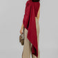 BLUSA DRAPEADA VINO ELEGANTE