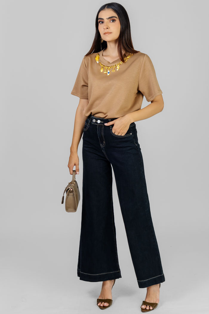 PANTALON WIDE LEG DENIM