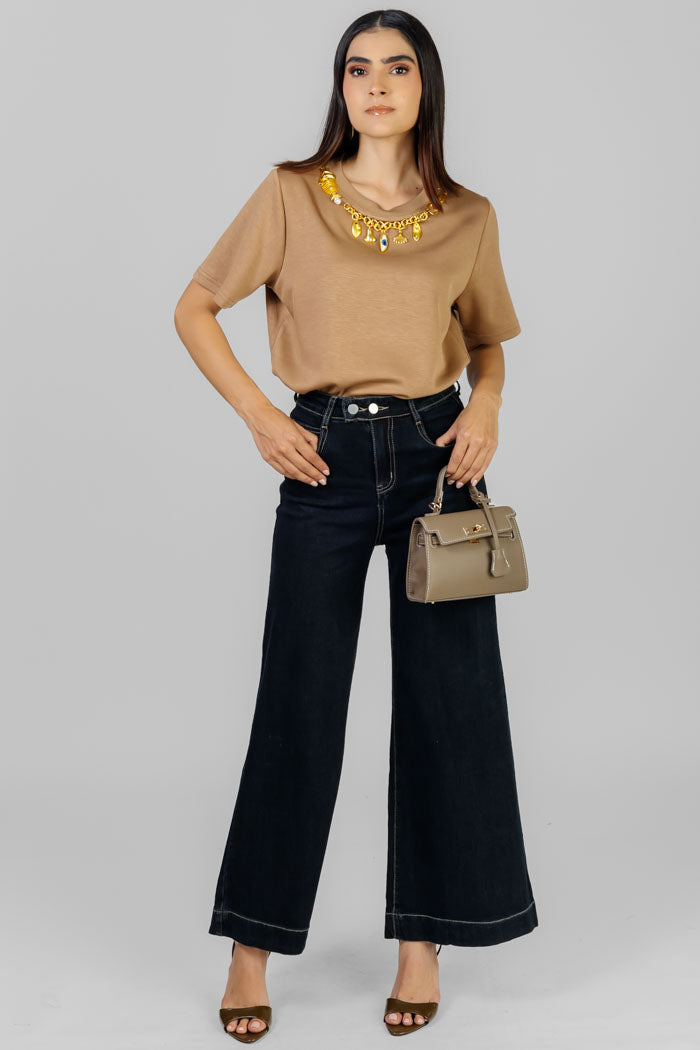 PANTALON WIDE LEG DENIM