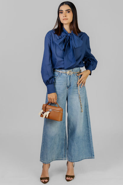 BLUSA AZUL LAZO