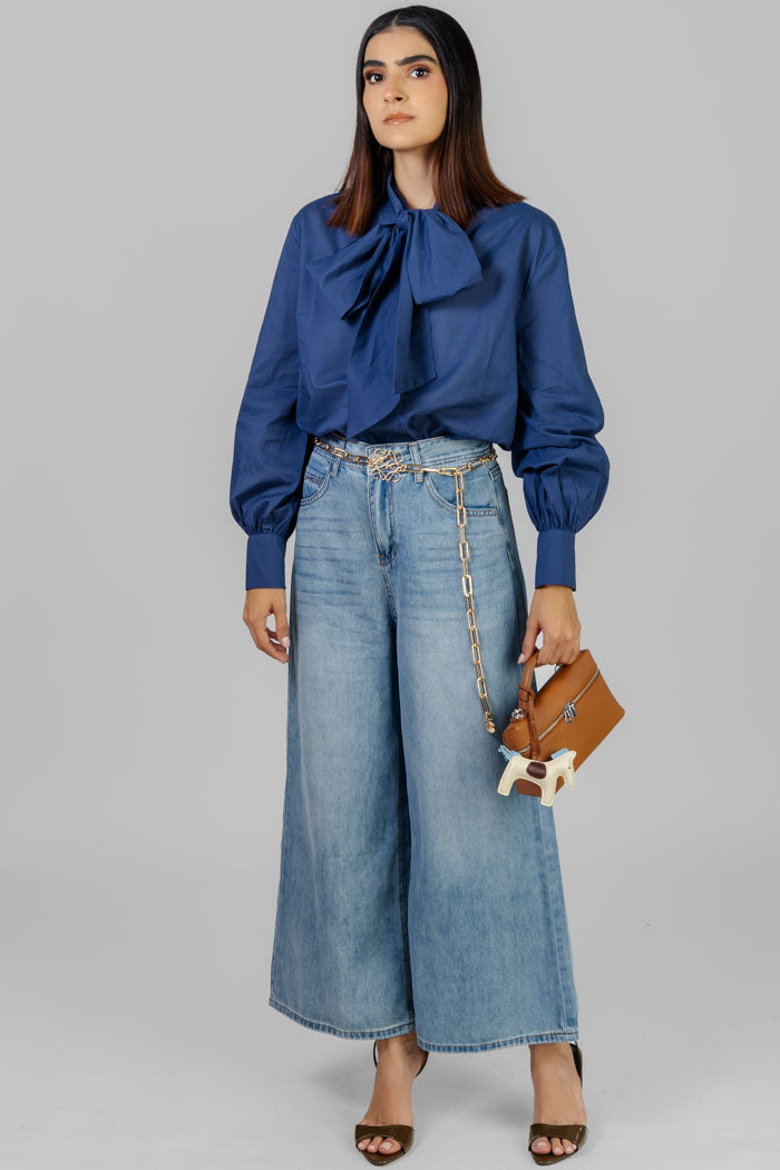 BLUSA AZUL LAZO
