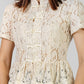 BLUSA ENCAJE CUELLO MAO