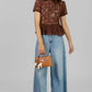 BLUSA ENCAJE CUELLO MAO
