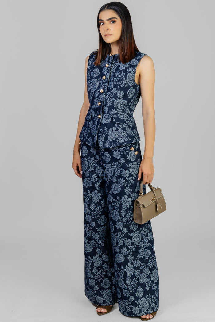 CONJUNTO FLORAL AZUL
