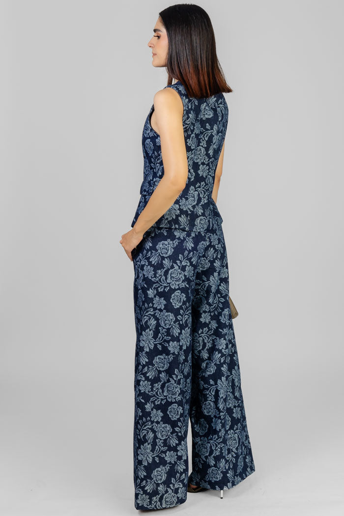 CONJUNTO FLORAL AZUL