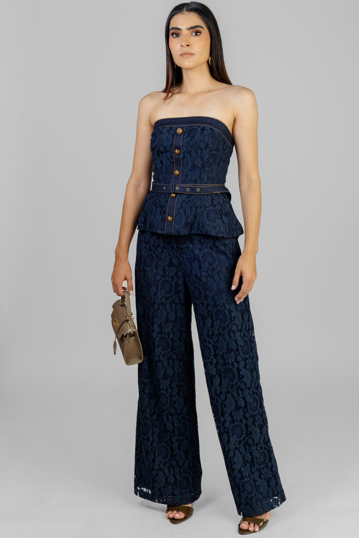 CONJUNTO ENCAJE AZUL MARINO