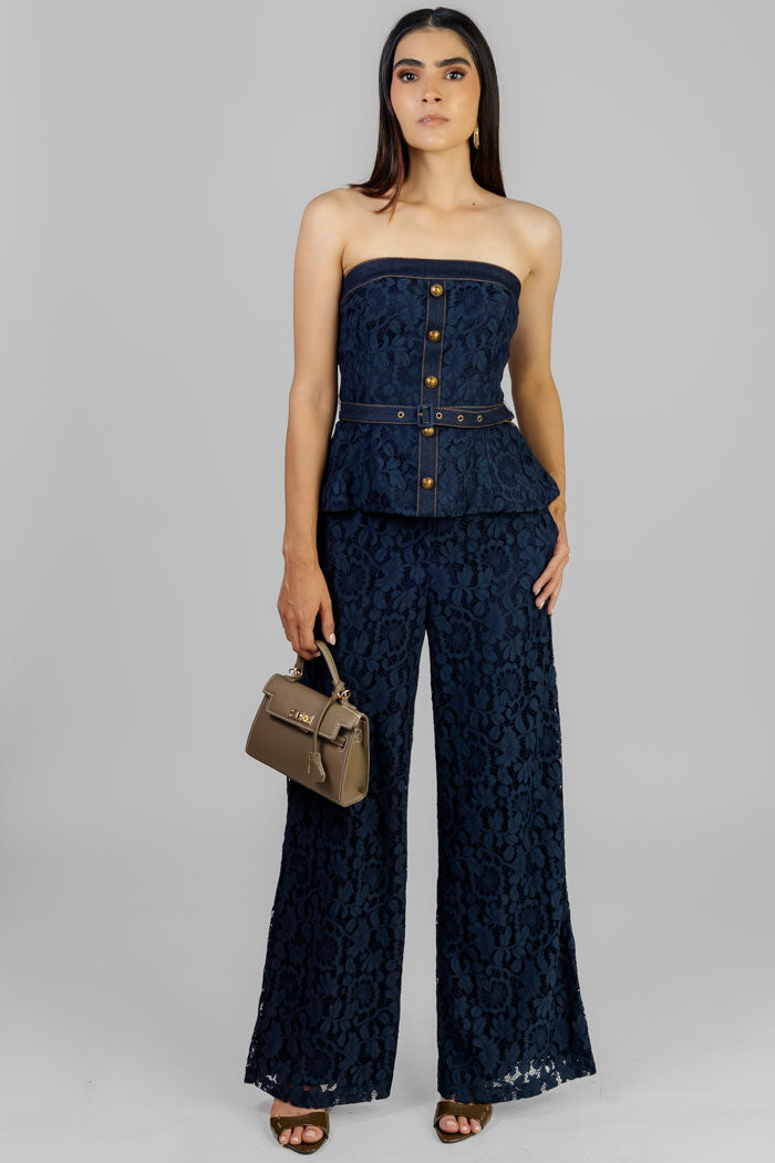 CONJUNTO ENCAJE AZUL MARINO