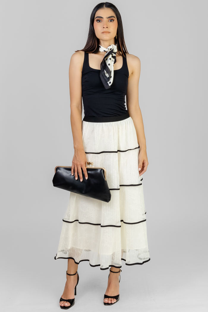 FALDA MIDI ESTAMPADA