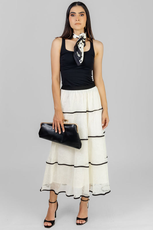 FALDA MIDI ESTAMPADA