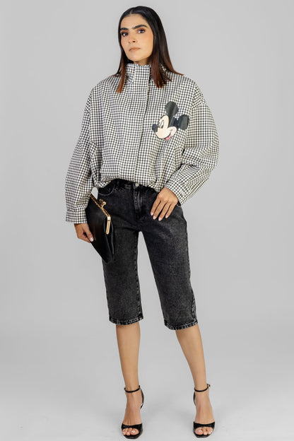 CHAQUETA ESTAMPADA CUADROS MOUSE
