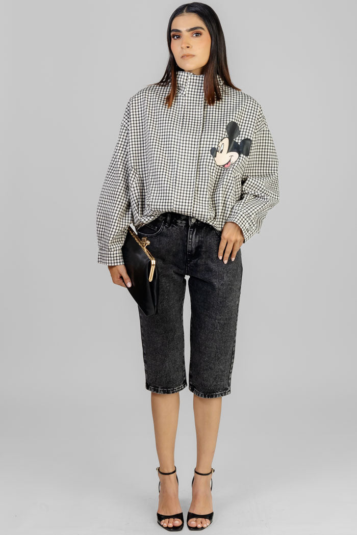 CHAQUETA ESTAMPADA CUADROS MOUSE