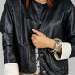 CHAQUETA NEGRA TIPO PIEL