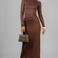VESTIDO CAFE CINTO