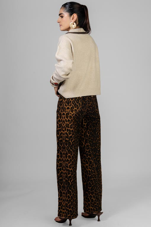 PANTALON WIDE LEG LEOPARDO