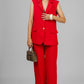 CONJUNTO CHALECO LARGO ROJO
