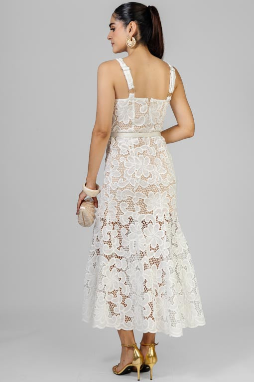 VESTIDO ENCAJE BLANCO FLORAL