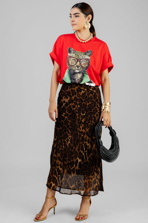 PLAYERA LEOPARDO CON LENTES