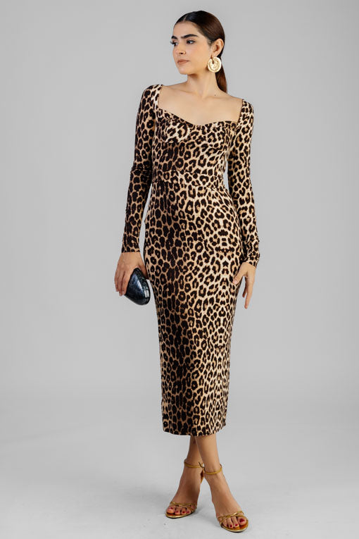 VESTIDO RECTO ANIMAL PRINT