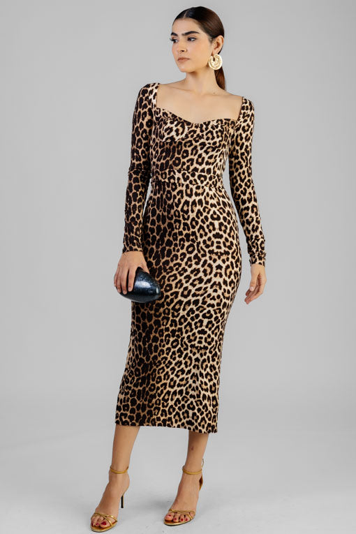 VESTIDO RECTO ANIMAL PRINT