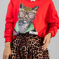 SUDADERA GATO CON LENTES