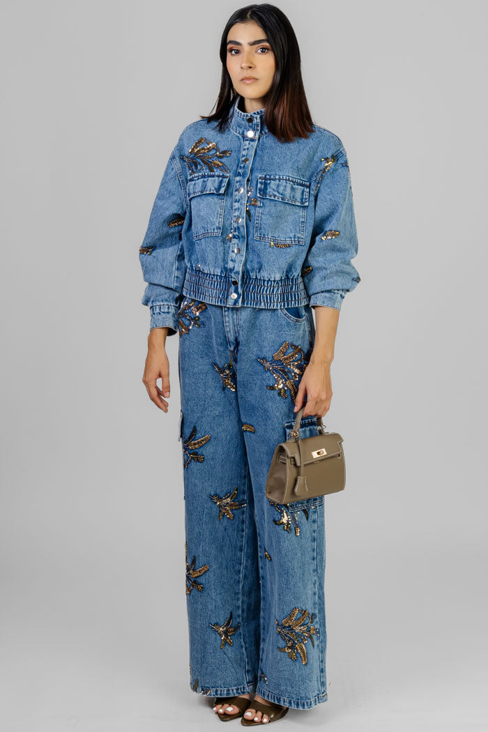 CONJUNTO DENIM CON PEDRERÍA