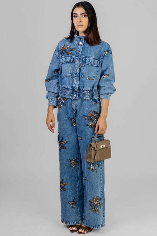 CONJUNTO DENIM CON PEDRERÍA