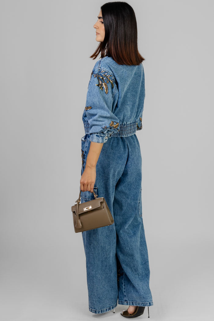 CONJUNTO DENIM CON PEDRERÍA