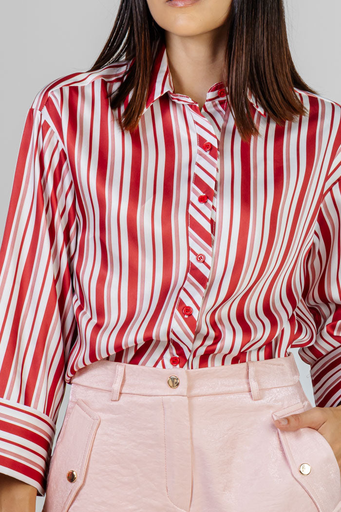BLUSA A RAYAS ROJAS
