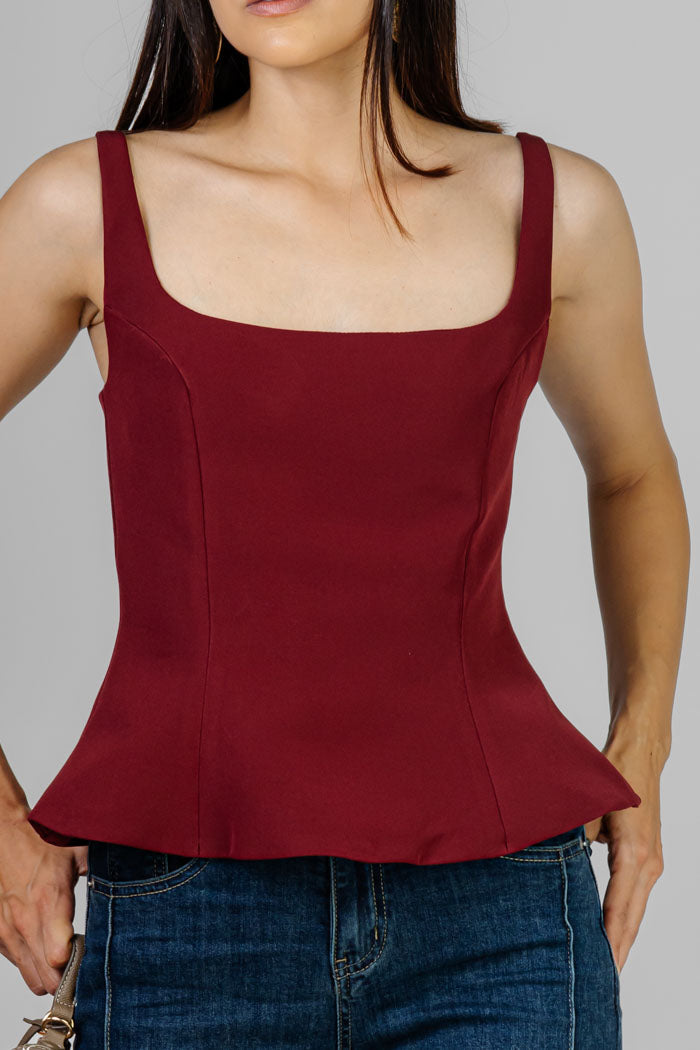 BLUSA PEPLUM ESCOTE CUADRADO