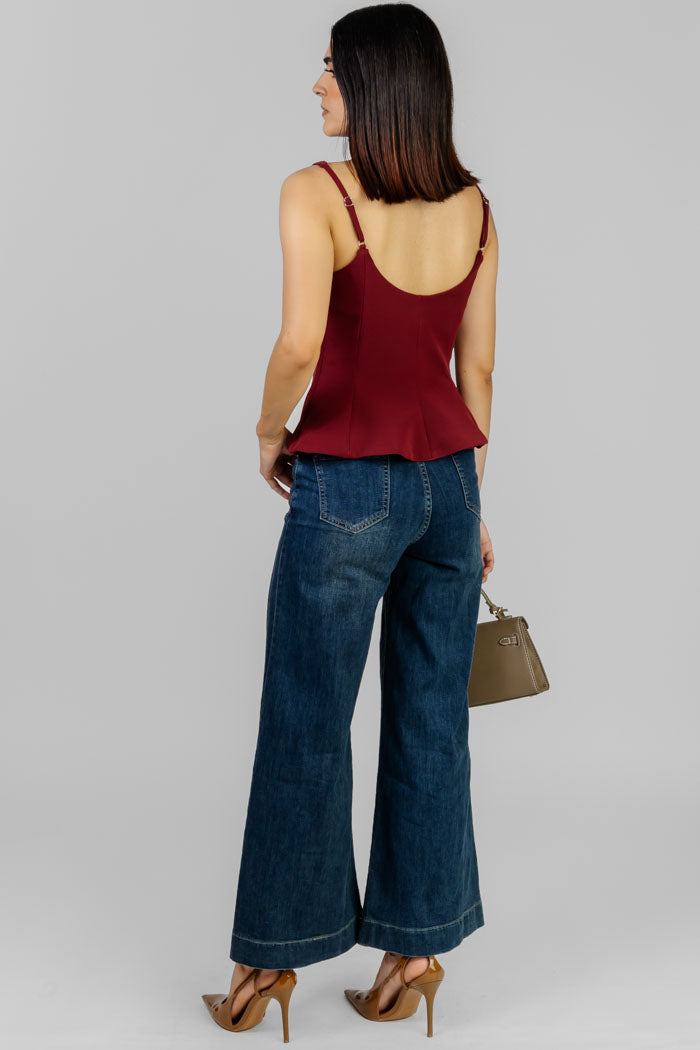 BLUSA PEPLUM ESCOTE CUADRADO