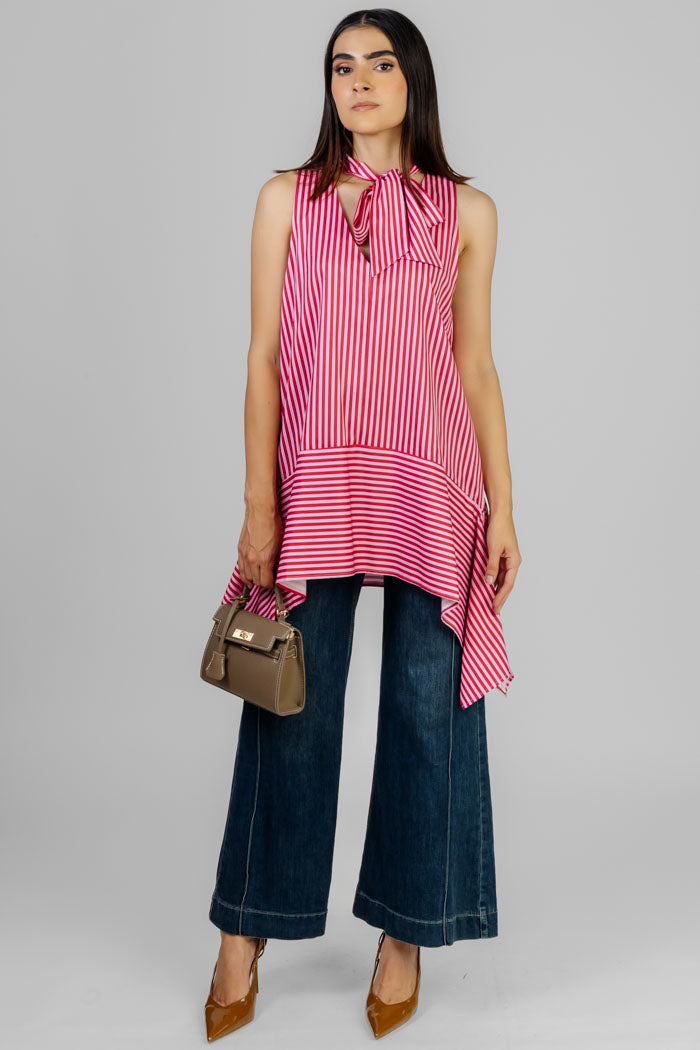 BLUSA ASÍMETRICA STRIPES LAZO