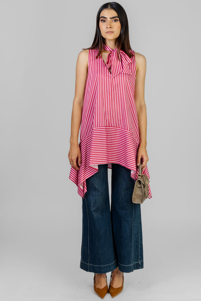 BLUSA ASÍMETRICA STRIPES LAZO