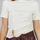 BLUSA CUELLO ALTO DRAPEADA