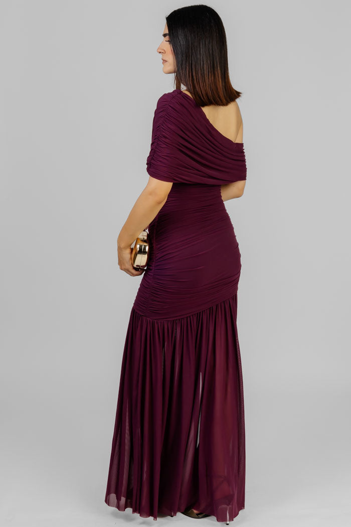 VESTIDO LARGO DRAPEADO HEBILLA