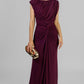 VESTIDO LARGO DRAPEADO VINO