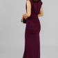 VESTIDO LARGO DRAPEADO VINO