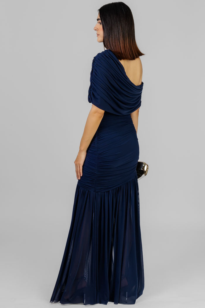 VESTIDO LARGO DRAPEADO HEBILLA